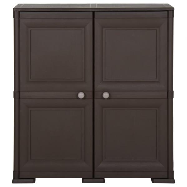 ARDEBO.de - Kunststoffschrank 79x43x85,5 cm Holzdesign Braun