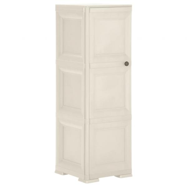 ARDEBO.de - Kunststoffschrank 40x43x125 cm Holzdesign Vanilleeis