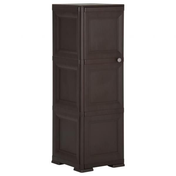 ARDEBO.de - Kunststoffschrank 40x43x125 cm Holzdesign Braun