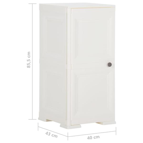 ARDEBO.de - Kunststoffschrank 40x43x85,5 cm Holzdesign Angora-Weiß