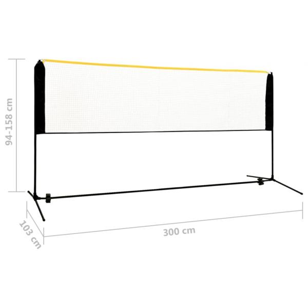 Badmintonnetz Verstellbar 300x103x94-158 cm Metall  