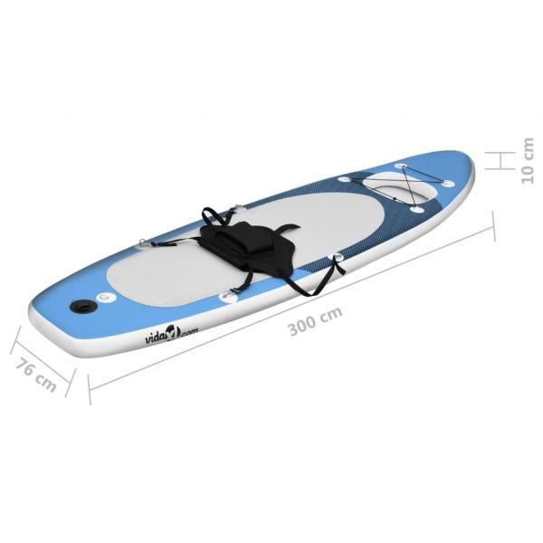 SUP-Board-Set Aufblasbar Blau 300x76x10 cm