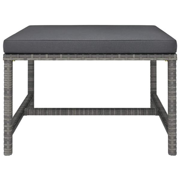 12-tlg. Garten-Lounge-Set mit Kissen Poly Rattan Grau
