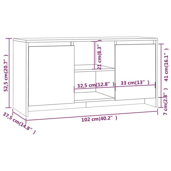 TV-Schrank Betongrau 102x37,5x52,5 cm Holzwerkstoff