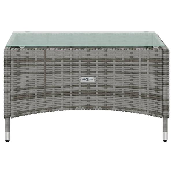 8-tlg. Garten-Lounge-Set mit Auflagen Poly Rattan Grau