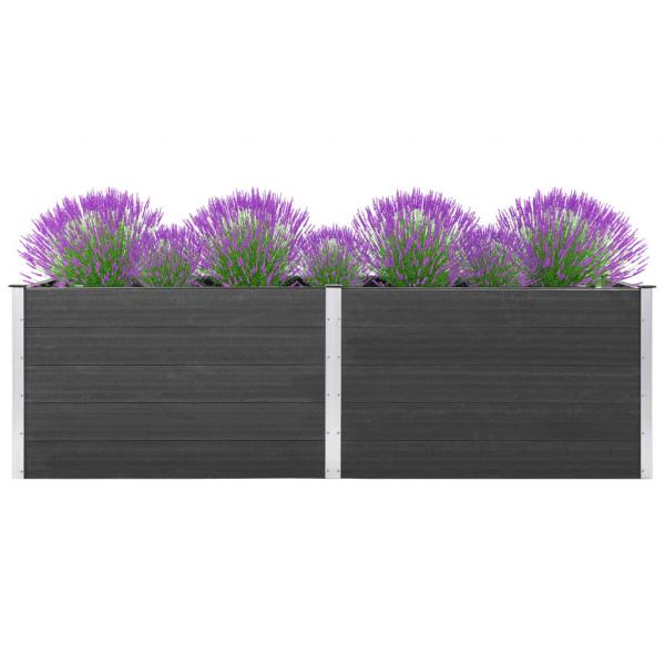 Garten-Hochbeet 200x50x91 cm WPC Grau