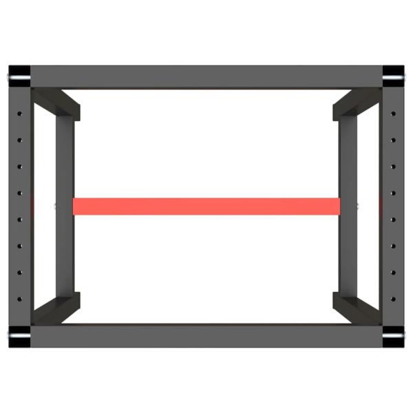Werkbankgestell Mattschwarz und Mattrot 70x50x79 cm Metall 