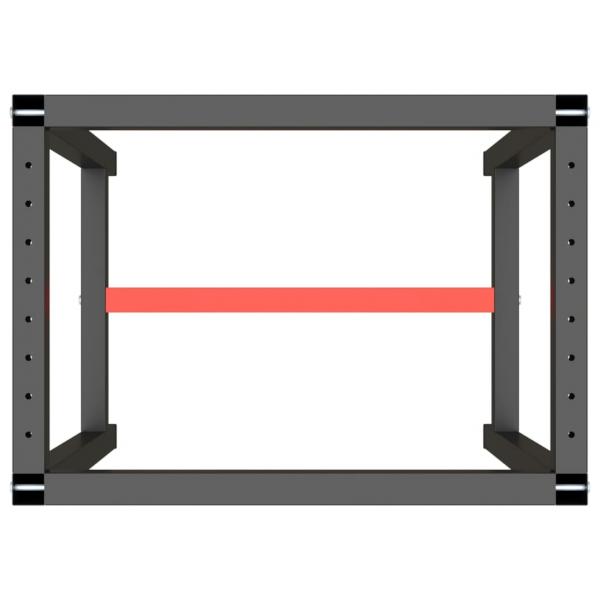 Werkbankgestell Mattschwarz und Mattrot 70x50x79 cm Metall 