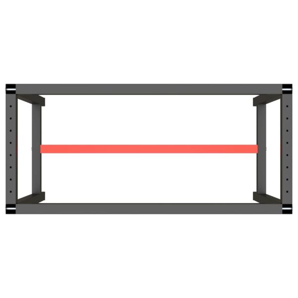 Werkbankgestell Mattschwarz und Mattrot 110x50x79 cm Metall