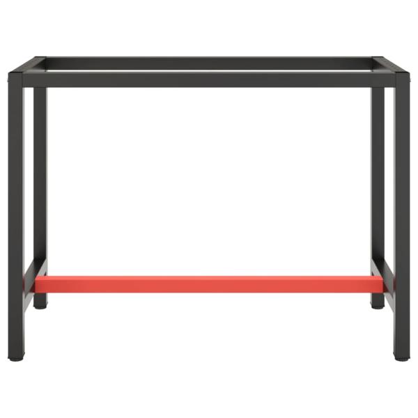 Werkbankgestell Mattschwarz und Mattrot 110x50x79 cm Metall