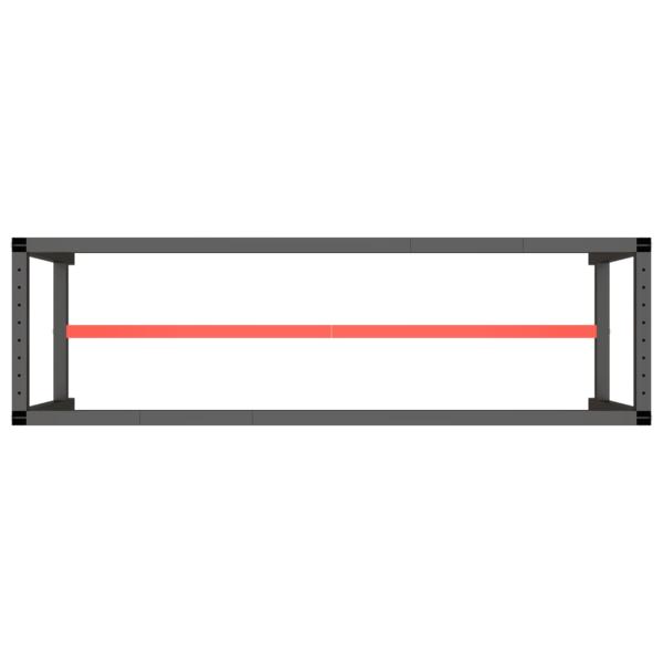 Werkbankgestell Mattschwarz und Mattrot 170x50x79 cm Metall