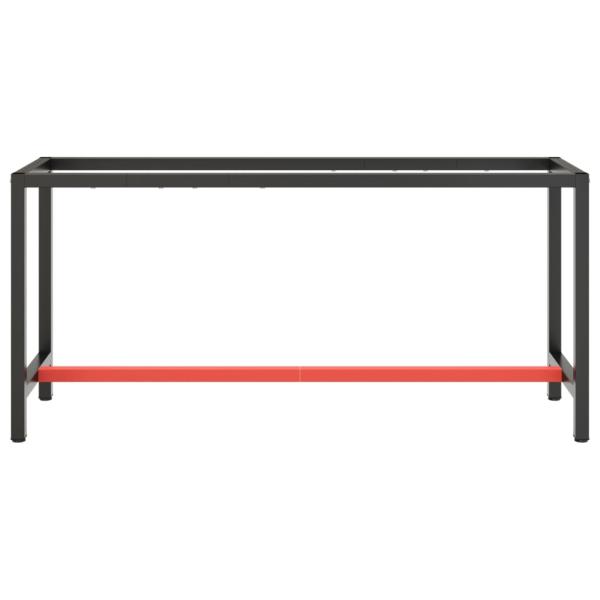 Werkbankgestell Mattschwarz und Mattrot 170x50x79 cm Metall
