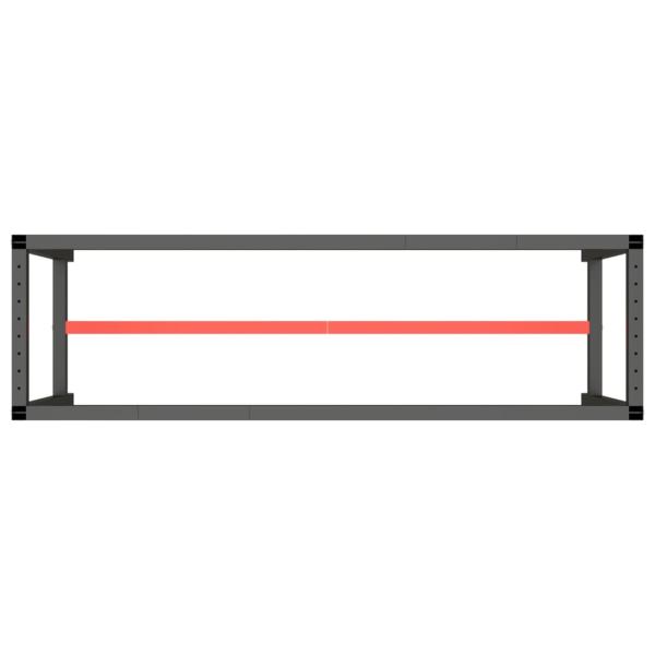 Werkbankgestell Mattschwarz und Mattrot 170x50x79 cm Metall