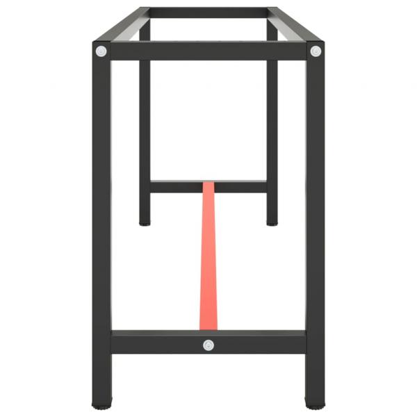 Werkbankgestell Mattschwarz und Mattrot 170x50x79 cm Metall