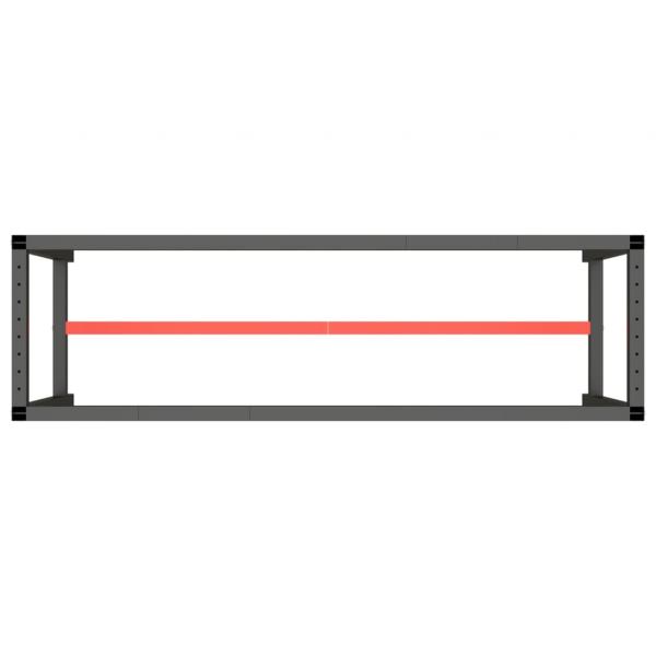 Werkbankgestell Mattschwarz und Mattrot 170x50x79 cm Metall
