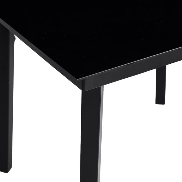 Garten-Esstisch Schwarz 80x80x74 cm Stahl und Glas