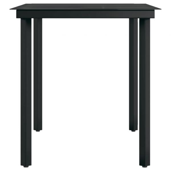 Garten-Esstisch Schwarz 140x70x74 cm Stahl und Glas