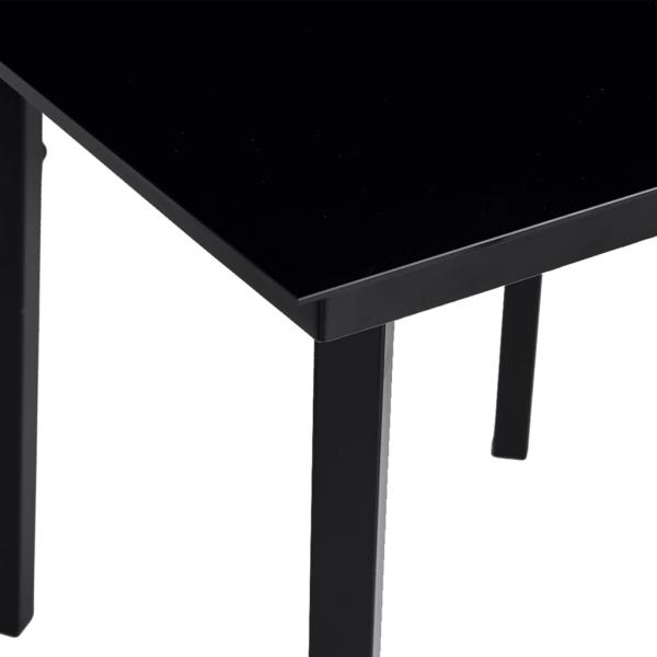 Garten-Esstisch Schwarz 140x70x74 cm Stahl und Glas