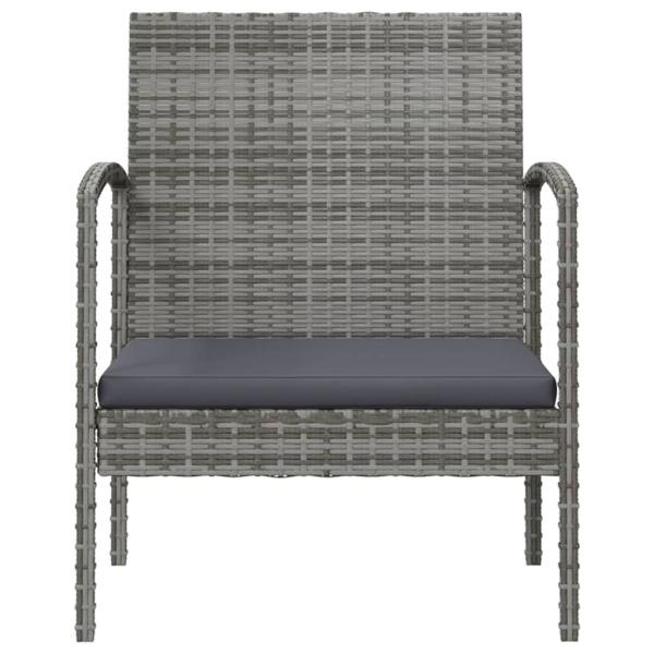 8-tlg. Garten-Lounge-Set mit Auflagen Poly Rattan Grau