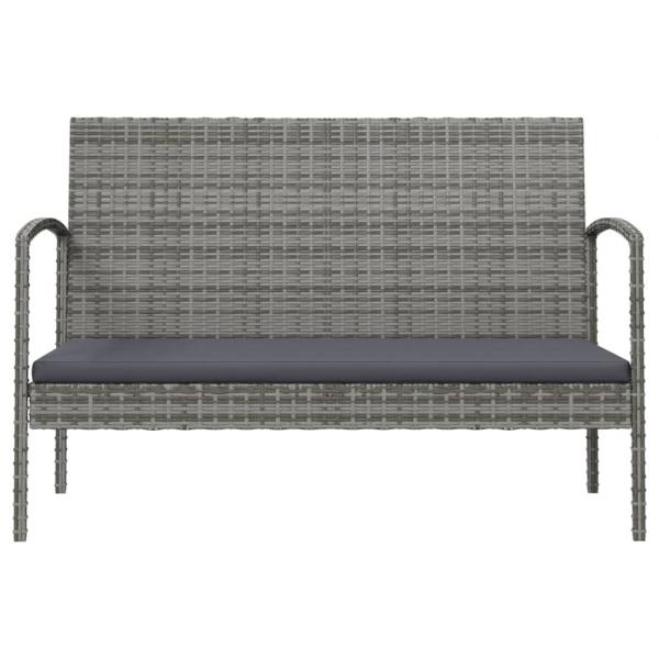8-tlg. Garten-Lounge-Set mit Auflagen Poly Rattan Grau