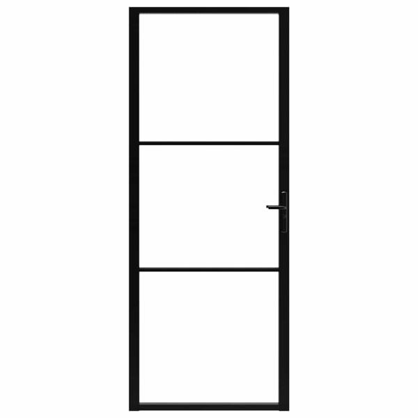 Innentür ESG Glas und Aluminium 83x201,5 cm Schwarz