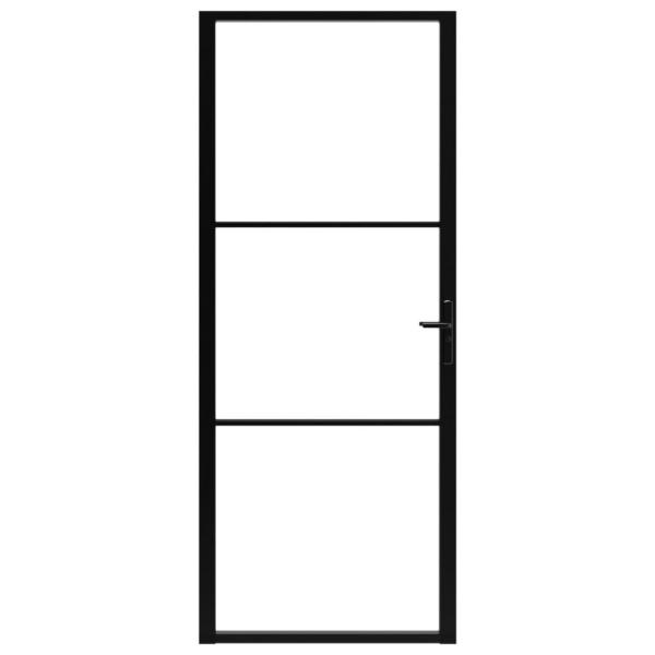 Innentür ESG Glas und Aluminium 93x201,5 cm Schwarz
