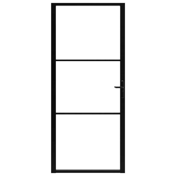 Innentür ESG Glas und Aluminium 102,5x201,5 cm Schwarz