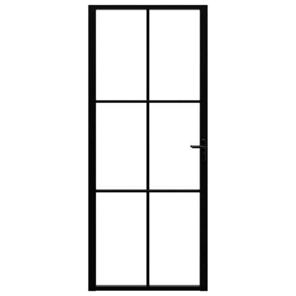 Innentür ESG Glas und Aluminium 83x201,5 cm Schwarz