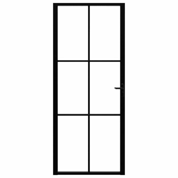 Innentür ESG Glas und Aluminium 83x201,5 cm Schwarz