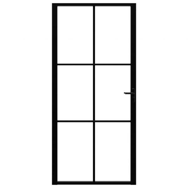 Innentür ESG Glas und Aluminium 93x201,5 cm Schwarz