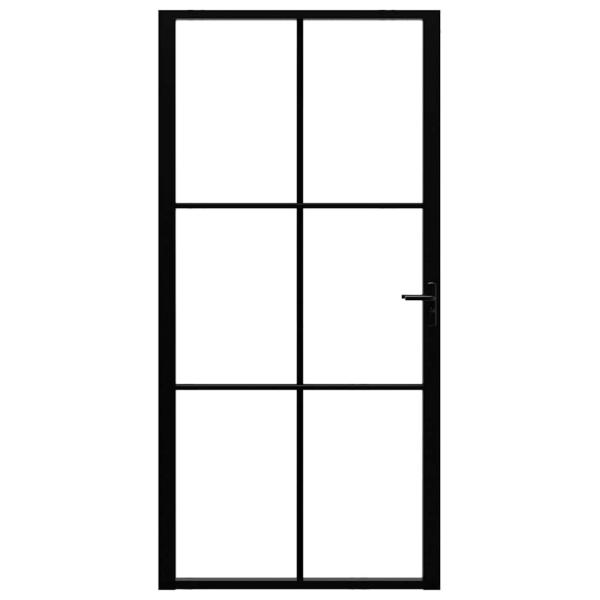 Innentür ESG Glas und Aluminium 102,5x201,5 cm Schwarz