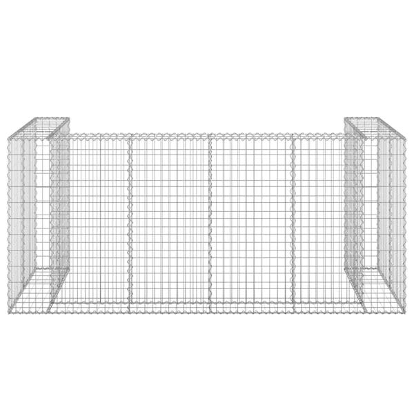 Gabionenwand für Mülltonnen Verzinkter Stahl 254x100x110 cm
