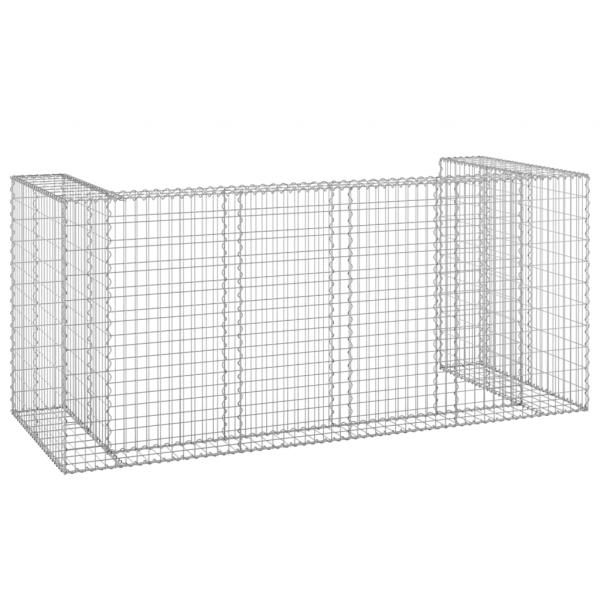 Gabionenwand für Mülltonnen Verzinkter Stahl 254x100x110 cm