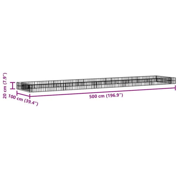Gabionen-Hochbeet Verzinkter Stahl 500x100x20 cm