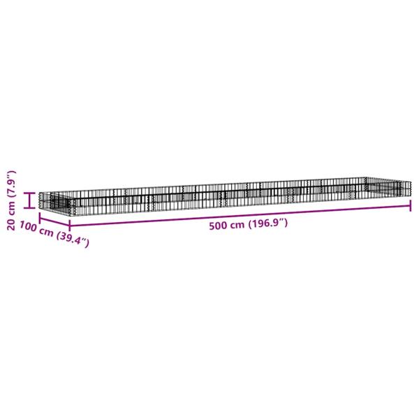 Gabionen-Hochbeet Verzinkter Stahl 500x100x20 cm