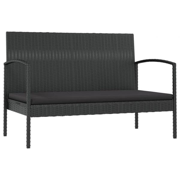 16-tlg. Garten-Lounge-Set mit Auflagen Poly Rattan Schwarz