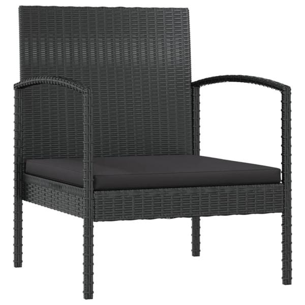 16-tlg. Garten-Lounge-Set mit Auflagen Poly Rattan Schwarz