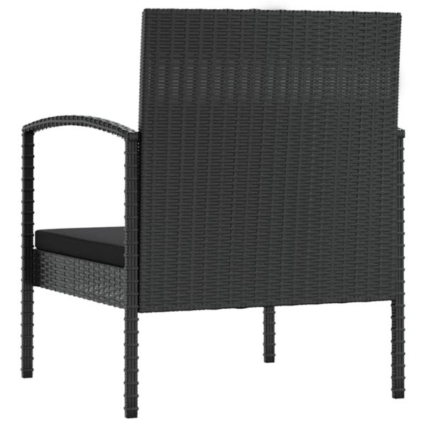 16-tlg. Garten-Lounge-Set mit Auflagen Poly Rattan Schwarz