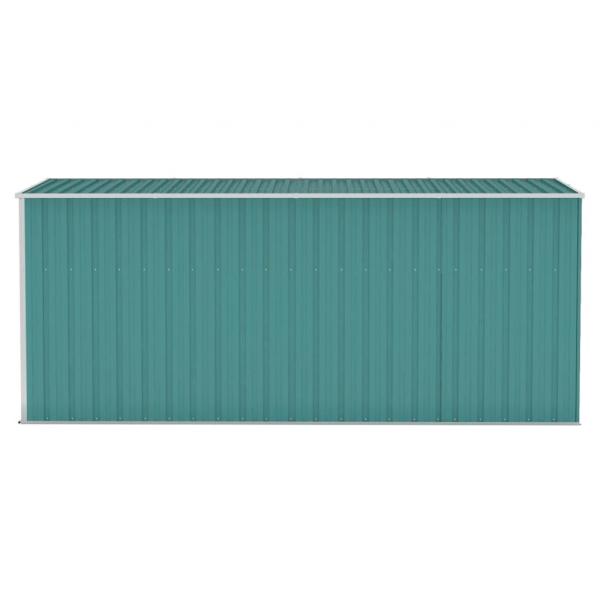 Anbauschuppen Grün 118x382x178 cm Verzinkter Stahl