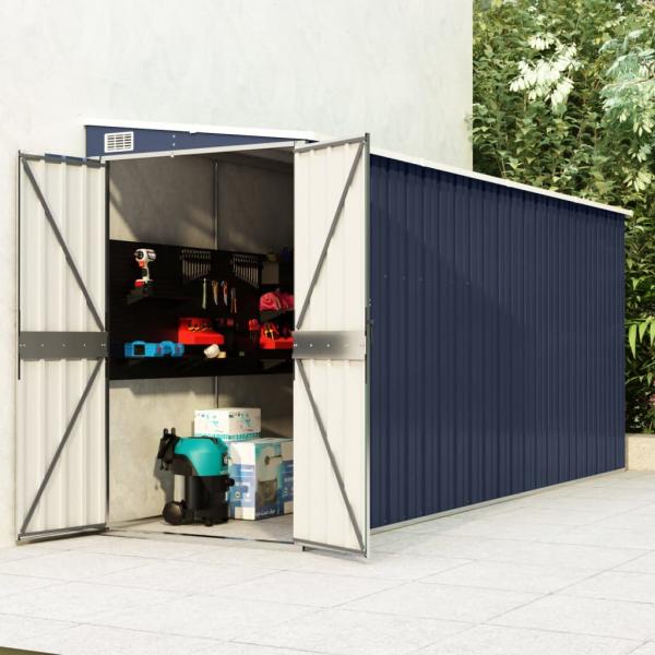 ARDEBO.de - Anbauschuppen Anthrazit 118x382x178 cm Verzinkter Stahl