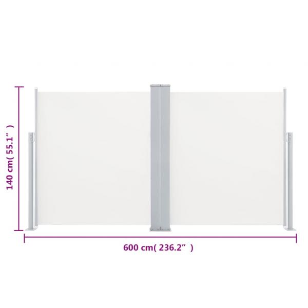 Seitenmarkise Ausziehbar Creme 140x600 cm