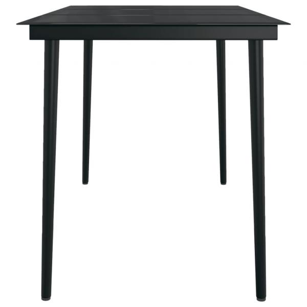Garten-Esstisch Schwarz 140x70x74 cm Stahl und Glas