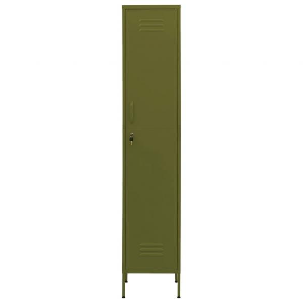 Schließfachschrank Olivgrün 35x46x180 cm Stahl 