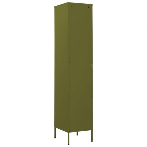 Schließfachschrank Olivgrün 35x46x180 cm Stahl 