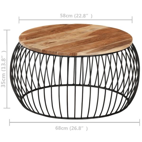 ARDEBO.de - Couchtisch Ø68 cm Massivholz Akazie