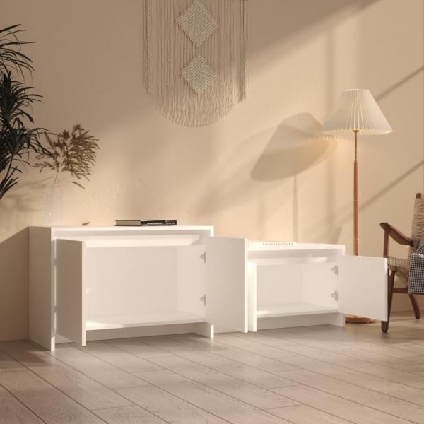 ARDEBO.de - TV-Schrank Weiß 146,5x35x50 cm Holzwerkstoff