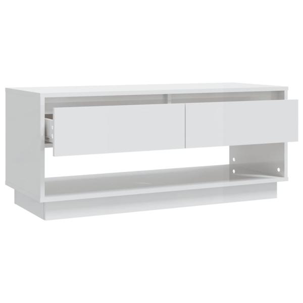 ARDEBO.de - TV-Schrank Hochglanz-Weiß 102x41x44 cm Holzwerkstoff
