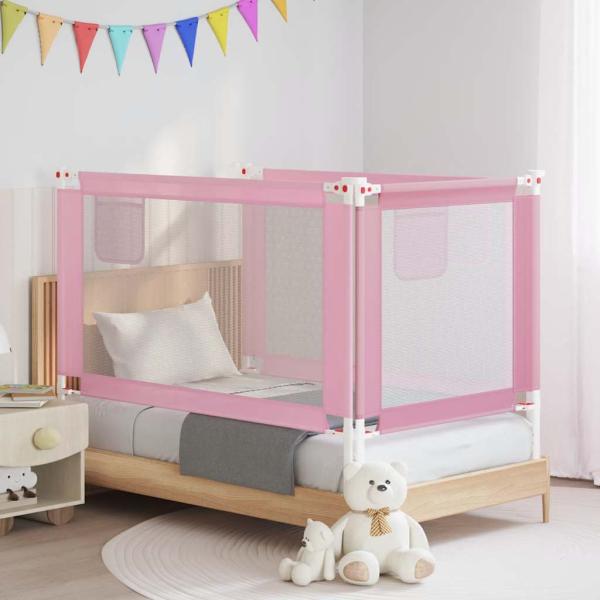 Kleinkind-Bettschutzgitter Rosa 140x25 cm Stoff