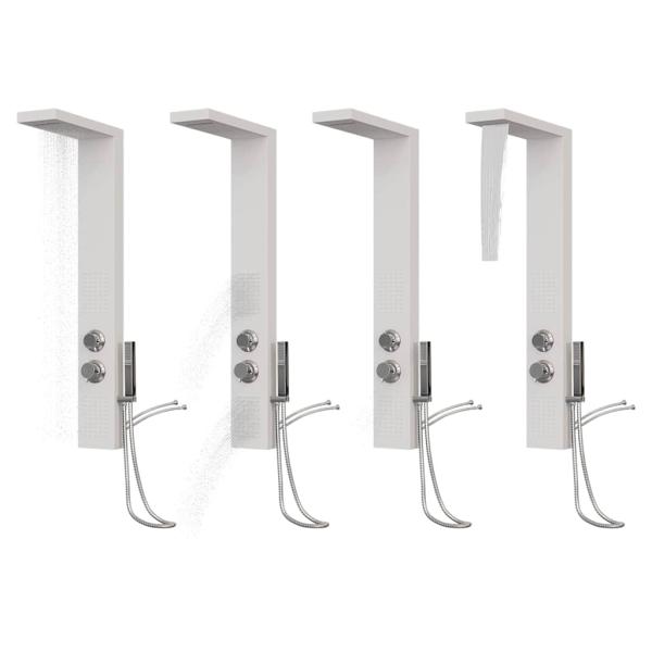 Duschpaneel-System Aluminium Weiß