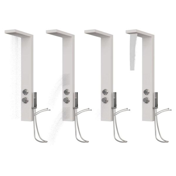Duschpaneel-System Aluminium Weiß